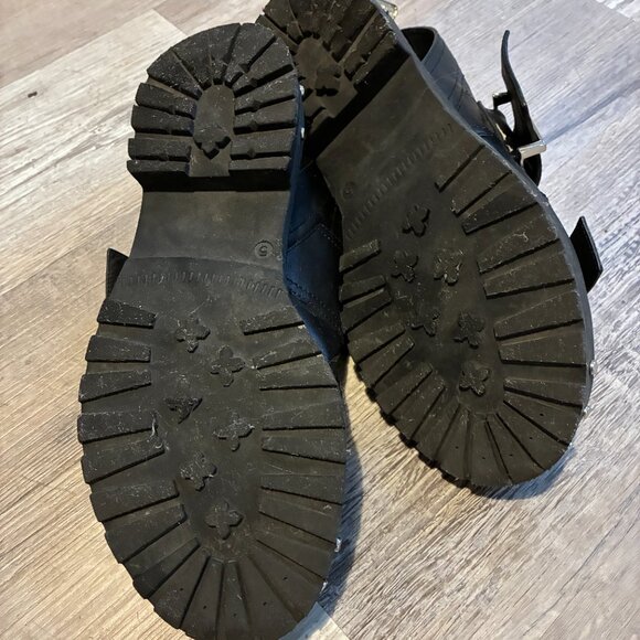 ASOS Finchley black leather chunky flat sandals with buckles - Picture 5 of 6